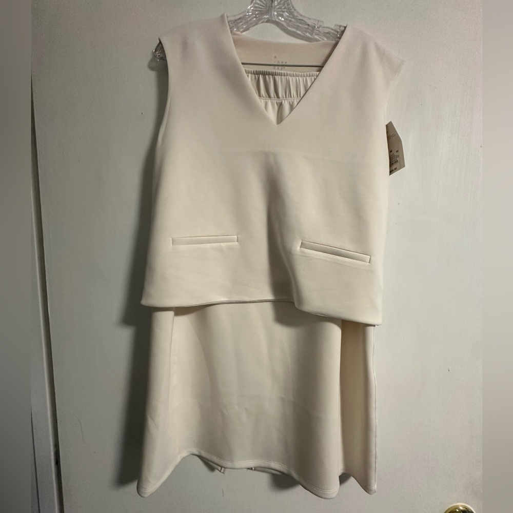 A New Day Cream V-Neck Sheath Dress